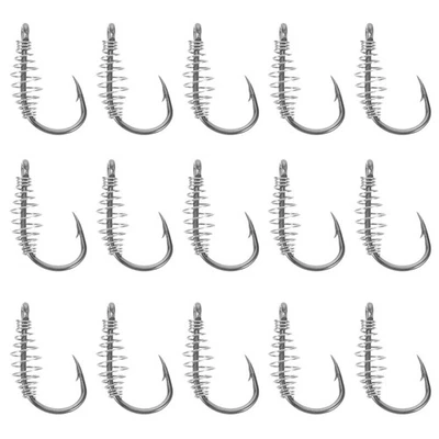 20 Pcs Amo Da Pesca Alla Carpa in Argento Con Mare Ganci Per - Immagine 1 di 4