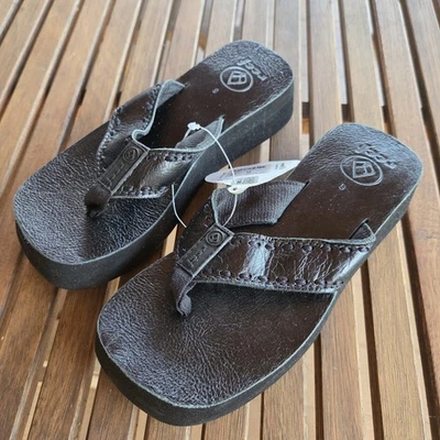 WOMEN'S BUTTER BLACK RIBBON WEDGE FLIP FLOP BEACH/POOL SANDALS SIZE 6 NWT - Image 1 of 4