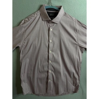 Camisa de vestir JOE Joseph Abboud para hombre 17 34/35 elástica calce ajustado camisa a cuadros Foto 1 de 4