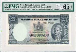 Neuseeland 1960 ~7 5 Pfund PMG EDELSTEIN UNZIRKULIERT 65 EPQ PM0124 Pick# 160d Kombination - Bild 1 von 2