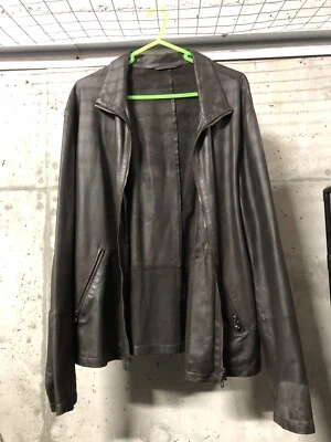 Chaqueta de cuero ARMANI COLLEZIONI vintage marrón para hombre minimalista 56 Foto 1 de 4