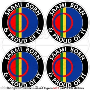 SAMI Nato & Fiero SAPMI Lapponia, Saami Lapponi Adesivi 50mm (2") Stickers x4 - Picture 1 of 1