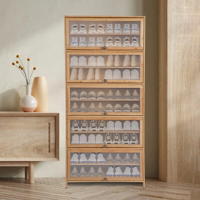 Gabinete de almacenamiento de zapatos alto, estante de zapatos de pie libre organiza, zapatero grande Foto 1 de 4