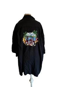 Chrome Eagle Button Shirt Adult Mens Large Silk Embroidered Beach MotorcycleXXXL - Picture 1 of 6