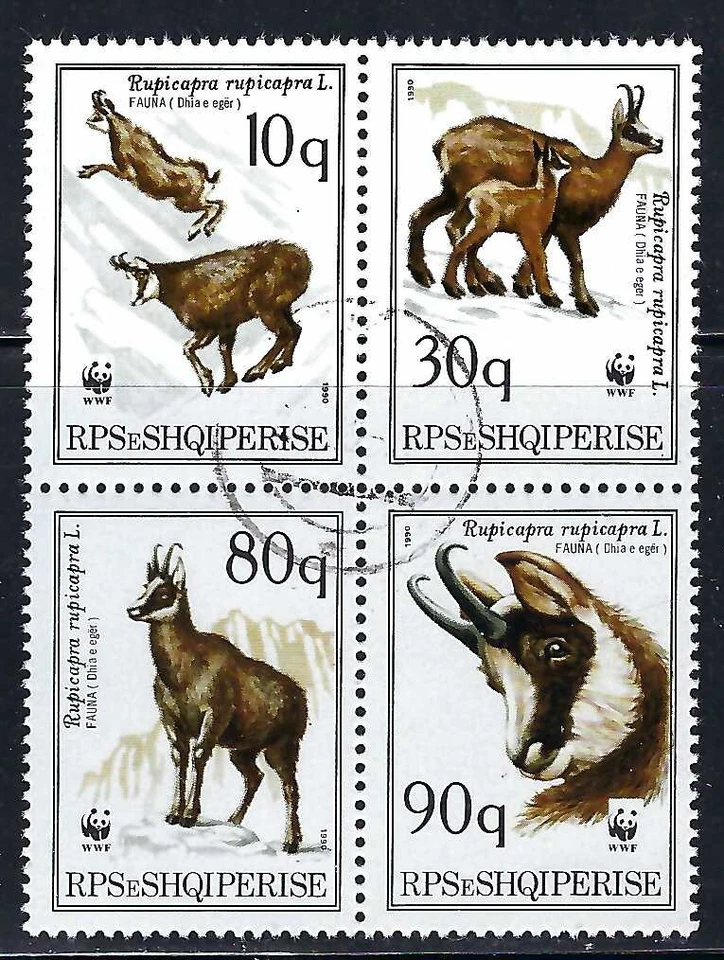 Albania 1990 4v. Animales de cabras salvajes CTO NH WWF Foto 1 de 1