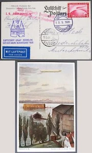 ALEMANIA a EE. UU. 1931 ZEPELÍN, RARO miembro de la tripulación/tiel de correo foto de vuelo trasera PPC - Imagen 1 de 4