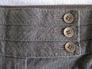 Per Una charcoal pinstripe smart trousers with decorative waistband. Size 16 VGC - Picture 1 of 14