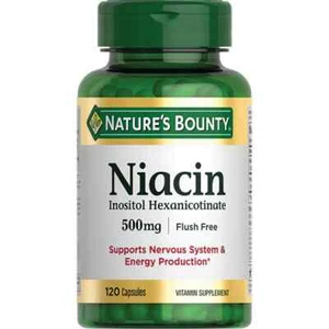 Nature's Bounty Flush Free Niacin 500 mg 120 Caps - Picture 1 of 2