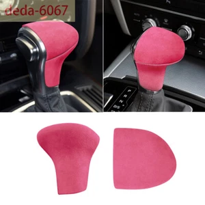 Fit For Audi A4 A5 A6 A7 Q5 Q7 S6 S7 Gear Shift Knob Trim Accessories Suede Pink - Bild 1 von 10