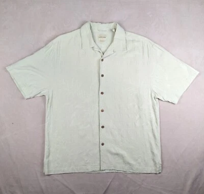 Camisa informal Joseph & Feiss XL para hombre campamento hawaiano verde lima floral seda Foto 1 de 4