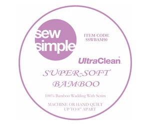 Sew Simple Bambú Blanco Suave Técnica de Acolchado Lavable Guata 229cm Ancho - Picture 1 of 1