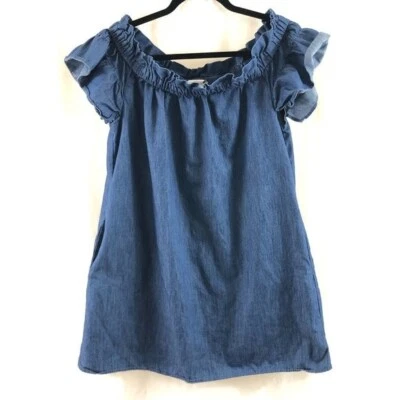 Vestido Corey Lynn Calter Babydoll Mini Cambio Una Línea Fuera del Hombro Cambray M Foto 1 de 4