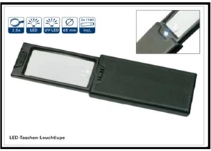 Taschen-Leuchtlupen-Schiebelupe-2,5-Vergößerung-+-UV-LED Lindner S7134 - Bild 1 von 9