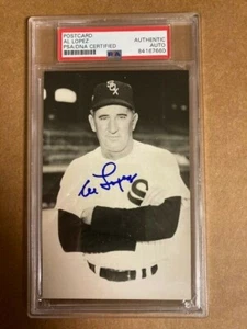 Al Lopez White Sox Manager & HOF Boldly Signed Vintage Postcard - PSA DNA - Picture 1 of 1