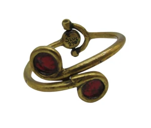 bracelet modernist vintage créateur St Luc bronze et émail/émaux - Imagen 1 de 7