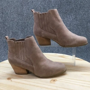 Bella Vita Boots Womens 10W Lou Chelsea Booties Beige Leather Block Heels Casual - Picture 1 of 16