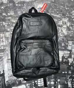 Supreme Patchwork Leather Backpack Black!!FW19!!BNWT!100% Authentic!!Super Rare!