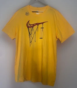 Nike Dri-Fit Algodón PARA HOMBRES TALLA L Camiseta de Baloncesto Camiseta Universitaria Amarillo/Rojo - Imagen 1 de 8