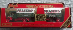 MATCHBOX MODELS OF YESTERYEAR Y-27 1922 FODEN C TYPE STEAM WAGON & TRAILER - Picture 1 of 3