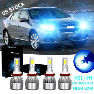 For Chevrolet Malibu 2004-2012 4X ICE Blue 8000K COB LED Headlight High/Low Beam - Picture 1 of 14