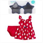 Baby Girls Red White & Blue 2 Pc Dress Sunglasses Patriotic NWT 3-6  Carter's 