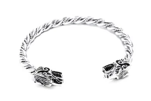 Aracor Wolf Head Men's Bracelet Silver Gothic Jewelry - NEW - Picture 1 of 1