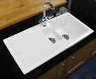 Ceramic 1.5 Bowl Kitchen Sink With Waste By Rak - White - 20 Year Guarantee