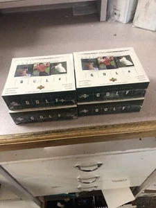 2001 UPPER DECK GOLF HOBBY 4 BOX LOT GREEN BOXES TIGER WOODS ROOKIE PLAYERS INK - Picture 1 of 4