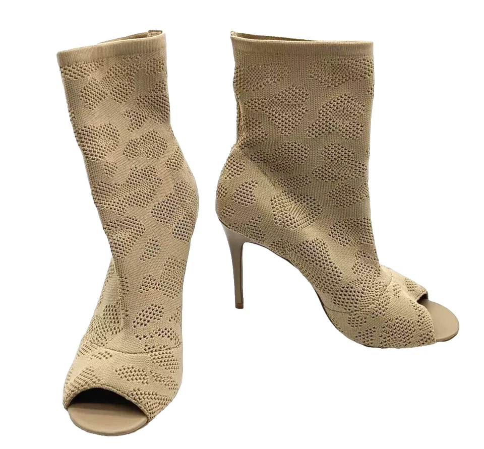 Charles by Charles David Ranger Botas Mujer 10M Beige Peep Toe Calcetín Botines Foto 1 de 4