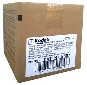 Kodak 4x6/6x8 Photo Print 6R Kit for 6800/6850 Printers (750 4x6 Prints) - Afbeelding 1 van 2
