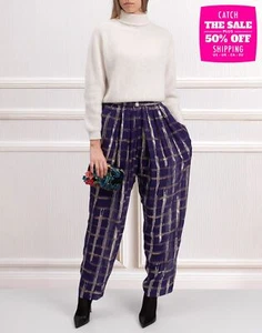 RRP€1020 ALBERTA FERRETTI Crepe Trousers IT42 US6 UK10 M Silk Blend See Through - Imagen 1 de 11