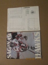 IHL Saginaw Hawks Vintage Defunct Circa 1988-89 Team Logo Hockey Program