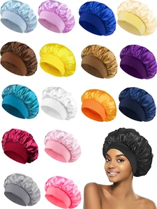 Women Satin Bonnet Long Hair Care Sleep Hat Cap Night Silk Feel Head Wrap Turban - Picture 1 of 22