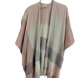 Woolrich Fransen Color Block Poncho Halstuch Schal One-Size - Bild 1 von 6