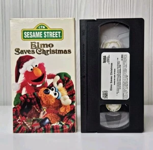 Sesame Street Elmo Saves Christmas VHS VCR Kids Video Tape Slipcover Case - Picture 1 of 6