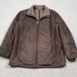 Weatherproof Jacket Mens Large Brown Suede Sherpa Lined Western Coat Outdoors - Picture 1 of 12