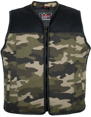 Bikerweste Kutte Textilweste Motorrad Chopper Tarn Camouflage Weste Erweiterbar  - Bild 1 von 4