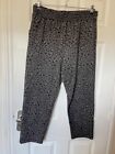 Tu Size 16 Grey Elasticated Waist Leopard Pattern Tapered Trousers