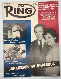 September 1959 The Ring Boxing Magazine Wrestling BECCERA JOHANSSON JORDAN