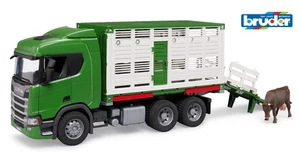 Bruder 03548 Scania Super 560R Cattle Transporter with Cow 1:16 cattle wagon toy - Picture 1 of 11