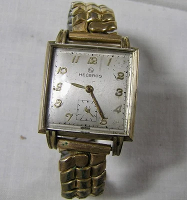 Винтажные мужские часы HELBROS, 17 камней, заполненные золотом, не ходят - Изображение 1 из 4