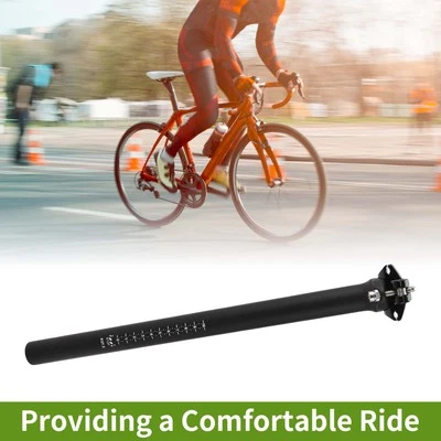 Tija de sillín con suspensión de bicicleta 27,2x350 mm asiento negro mate fibra de carbono Foto 1 de 4