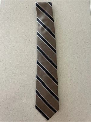 Corbata de seda vintage Givenchy Monsieur - tostada con rayas verdes y rojas Foto 1 de 4