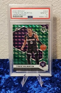 2020 Panini Mosaic TYRESE HALIBURTON RC #204 Green PSA 10 gemme ottime condizioni Kings Pacers - Foto 1 di 2