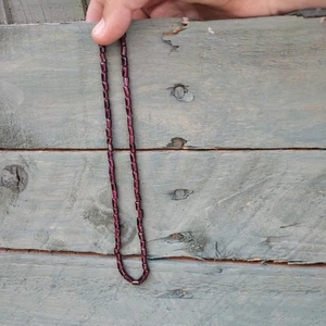 garnet single strand necklace 16 inches vintage - Picture 1 of 3