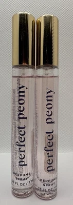 Bath & Body Works Perfect Peony Perfume Spray Mini .23 oz x2 SEALED *LOW FILL* - Image 1 of 2