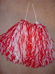 Getz Pom Poms Red/Black Large Vintage Pro Quality Cheerleader 7 pairs available