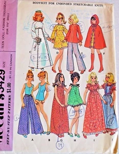 1972 McCall's Pattern 11.5" Fashion Doll Clothes #3429 Trousseau Dress Bridal - Picture 1 of 6