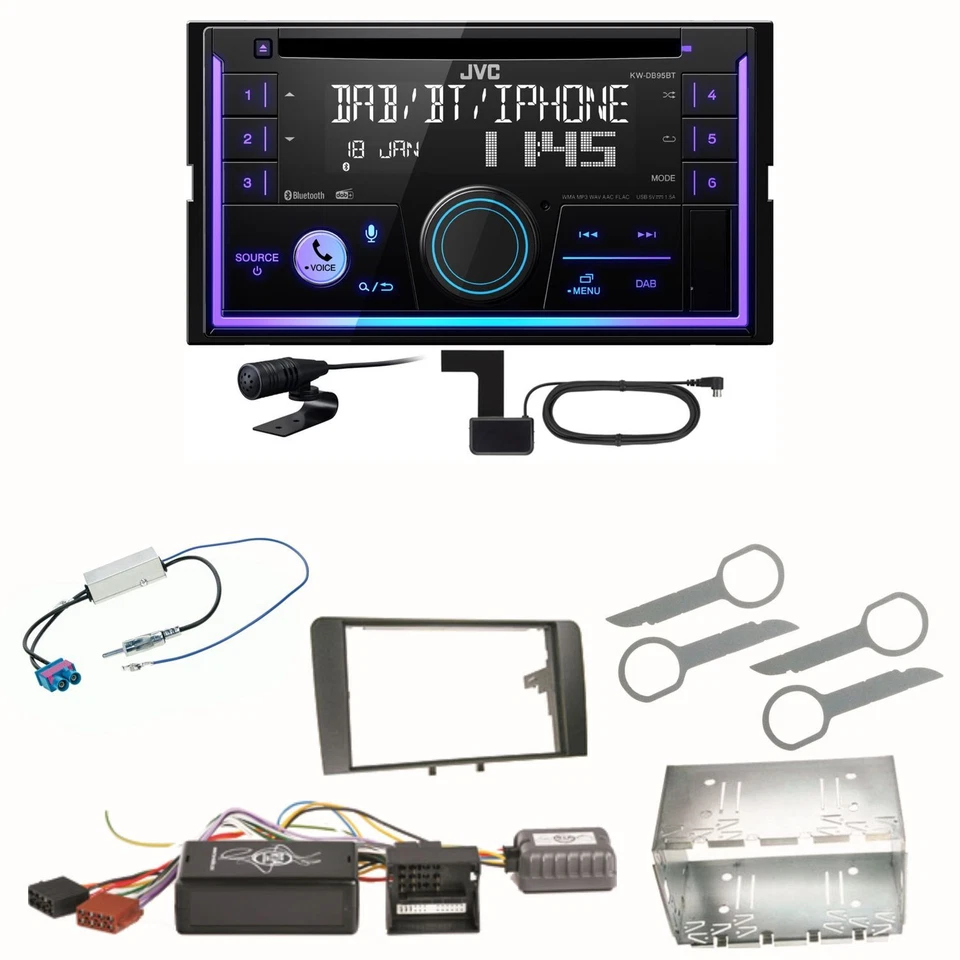 JVC KW-DB95BT Bluetooth Digitalradio Einbauset für Audi A3 8P 8PA - Bild 1 von 1