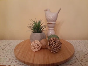 Gorgeous Wooden Lazy Susan Rotating Round Centerpiece Table Decorative Server - Picture 1 of 10
